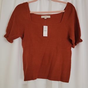 LOFT Square Neck Sweater in Morrocan Spice